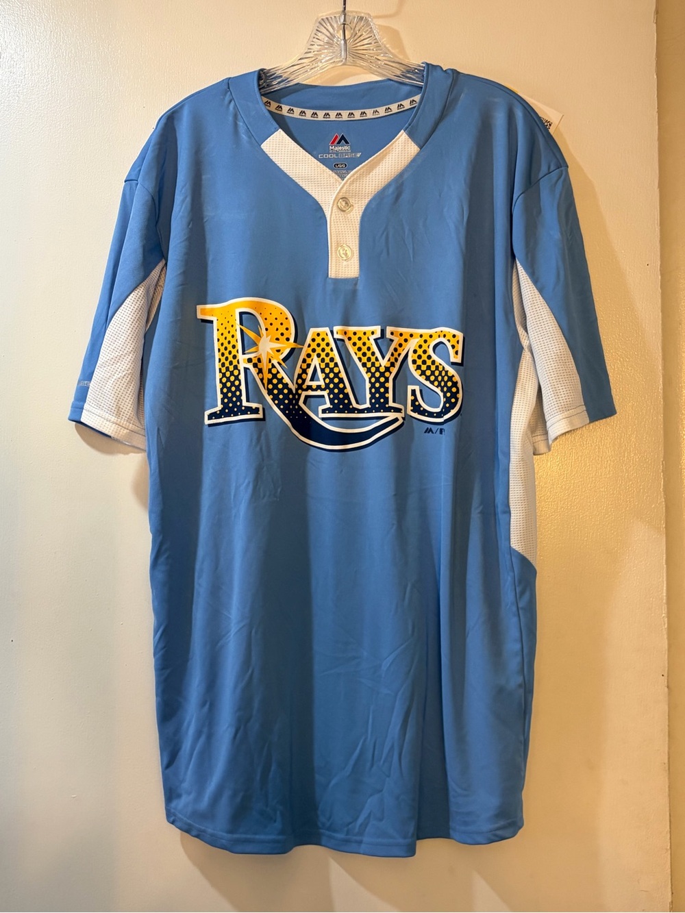 Majestic Cool Base Tampa Bay Rays Baseball Jersey Mens Size Large